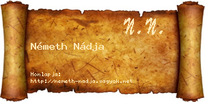 Németh Nádja névjegykártya
